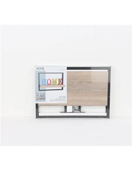 Core Products framed floating shelf kit - oak effect shelf with black frame