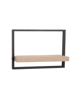 Core Products framed floating shelf kit - oak effect shelf with black frame