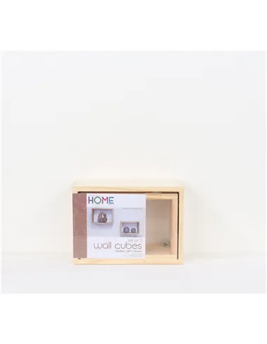 Core Products set of two wall cubes - natural wood