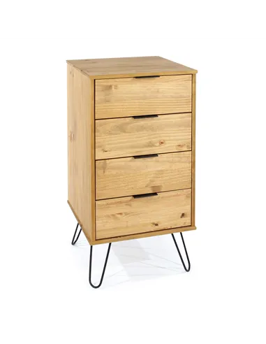 Core Products Augusta Pine 4 drawer narrow chest of drawers