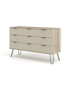 Core Products Augusta Driftwood 3+3 drawer wide chest of drawers