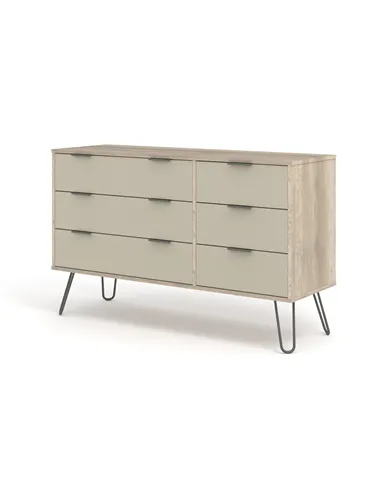 Core Products Augusta Driftwood 3+3 drawer wide chest of drawers