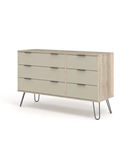 Core Products Augusta Driftwood 3+3 drawer wide chest of drawers