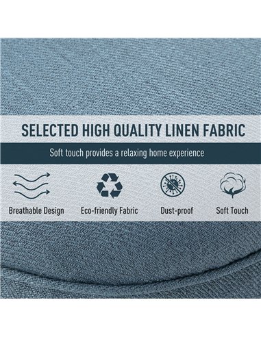 HOMCOM Fabric Single Sofa, Tub Chair, Upholstered Bedroom Chair with Pillow, Solid Wood Leg for Home, Living Room, Dining Room, 