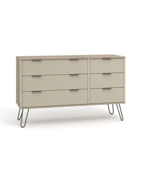 Core Products Augusta Driftwood 3+3 drawer wide chest of drawers