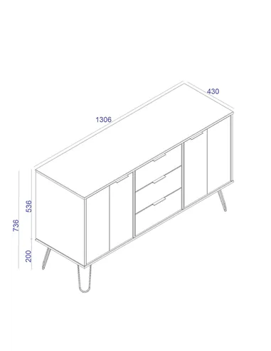 Core Products Augusta Driftwood medium sideboard with 2 doors