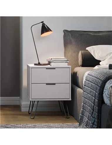 Core Products Augusta Grey 2 drawer bedside cabinet
