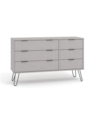 Core Products Augusta Grey 3+3 drawer wide chest of drawers