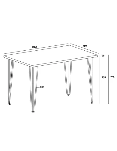 Core Products Augusta Pine rectangular dining table