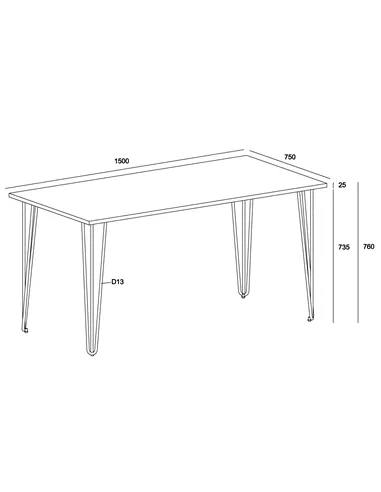 Core Products Augusta Pine rectangular dining table