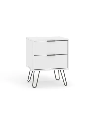 Core Products Augusta White 2 drawer bedside cabinet