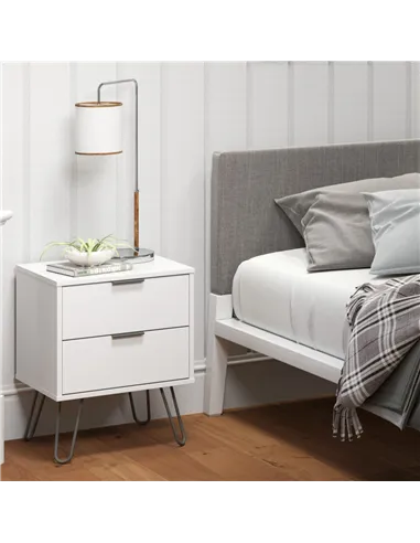 Core Products Augusta White 2 drawer bedside cabinet