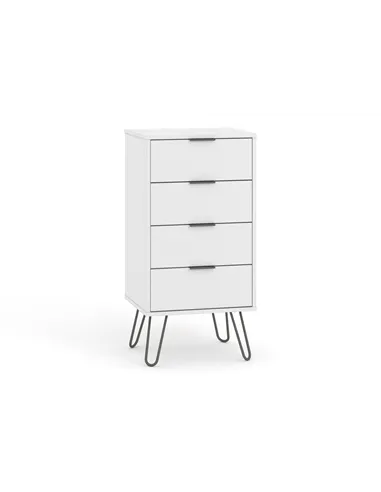Core Products Augusta White 4 drawer narrow chest of drawers
