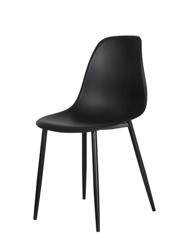 Core Products Aspen curve chair black plastic seat with black metal legs (pair)