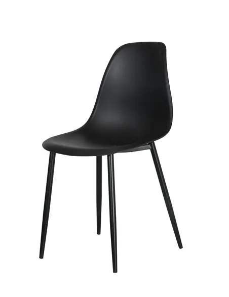 Core Products Aspen curve chair black plastic seat with black metal legs (pair)
