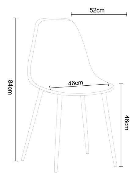 Core Products Aspen curve chair black plastic seat with black metal legs (pair)