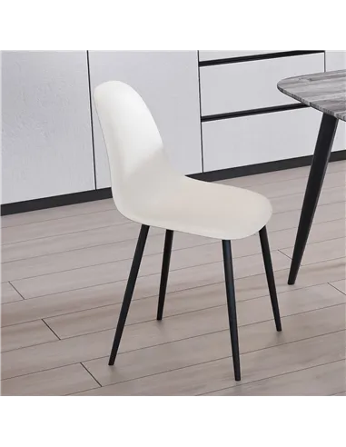 calico plastic seat with black metal legs (pair)