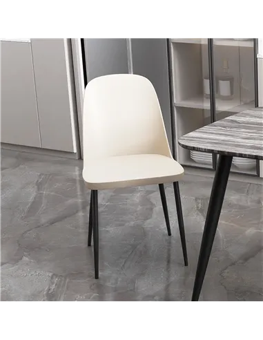 calico plastic seat with black metal legs (pair)