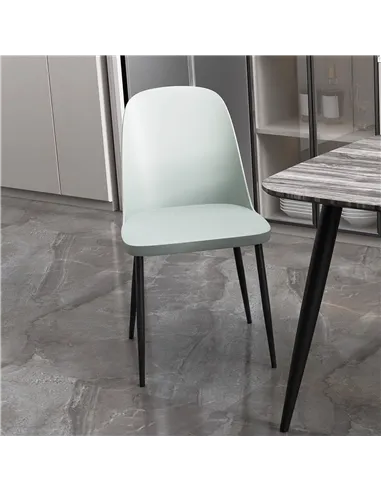 light grey plastic seat with black metal legs (pair)