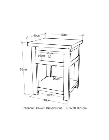 Core Products Boston 1 drawer bedside cabinet