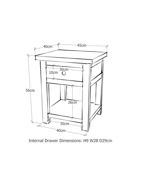 Core Products Boston 1 drawer bedside cabinet