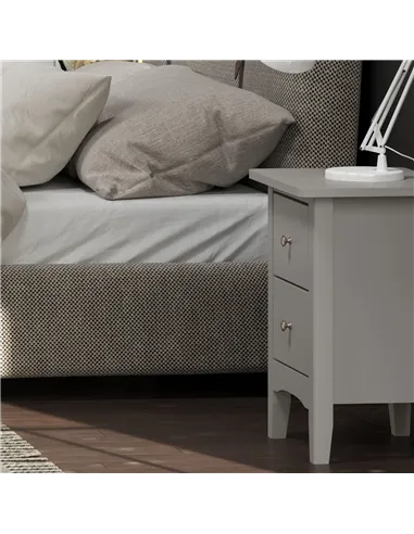 Core Products Como Grey 2 petite drawer bedside cabinet