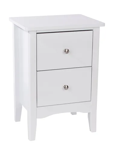 Core Products Como White 2 drawer bedside cabinet