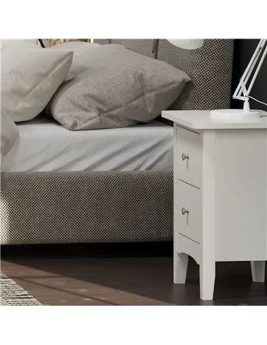 Core Products Como White 2 drawer bedside cabinet