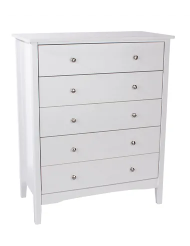 Core Products Como White 5 drawer chest