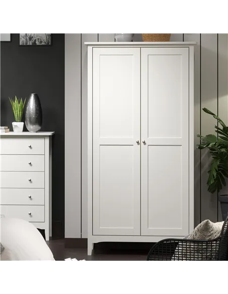Core Products Como White 2 door wardrobe