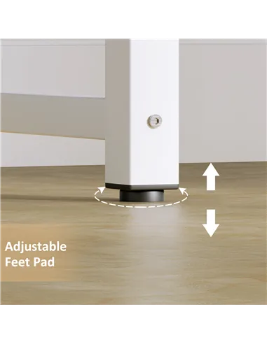 HOMCOM Computer Desk, Writing Table, 100 x 60 x 76cm Workstation for Home Office, Study with Metal Frame, Simple Assembly, White