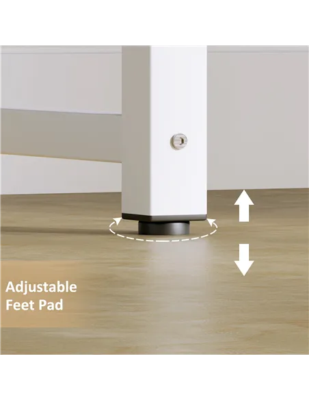 HOMCOM Computer Desk, Writing Table, 100 x 60 x 76cm Workstation for Home Office, Study with Metal Frame, Simple Assembly, White