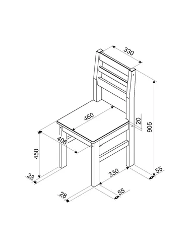 Core Products Linea linea grey ladder back chair (pair)