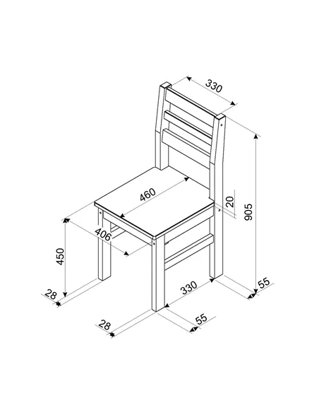 Core Products Linea linea grey ladder back chair (pair)