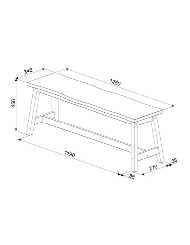 Core Products Corona Grey live edge large dining bench