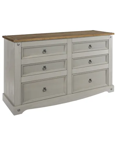 Core Products Corona Grey 3+3 drawer wide chest