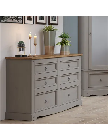 Core Products Corona Grey 3+3 drawer wide chest