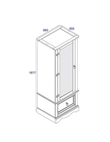 Core Products Corona Grey armoire with mirrored door