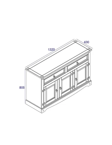 Core Products Corona Grey medium sideboard
