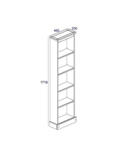 Core Products Corona Grey tall narrow bookcases