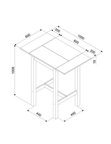 Core Products Corona Grey square high breakfast bar drop leaf table and bar chair SET