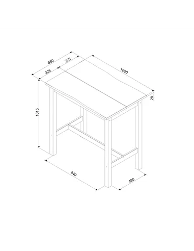 Core Products Corona Grey live edge large rectangular high breakfast bar table and stool SET