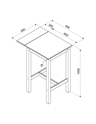 Core Products Linea linea drop leaf breakfast table & 2 high stools SET