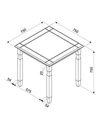 Core Products Corona square dining table & 2 chair SET