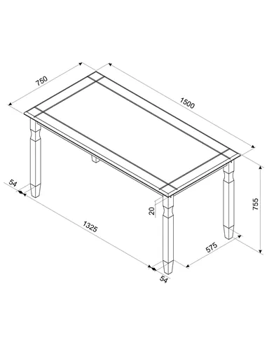 Core Products Corona rectangular dining table & 4 chair SET