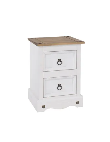 Core Products Corona White 2 drawer petite bedside cabinet