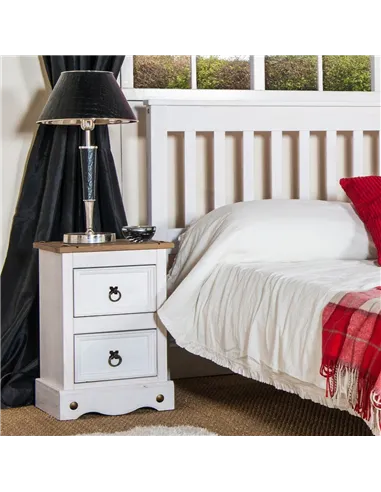 Core Products Corona White 2 drawer petite bedside cabinet