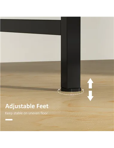 HOMCOM 2-Tier Computer Desk, 100 x 60 cm, Rustic Brown