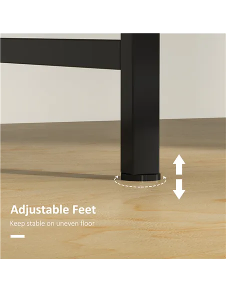 HOMCOM 2-Tier Computer Desk, 100 x 60 cm, Rustic Brown