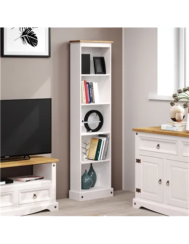 Core Products Corona White tall narrow bookcase